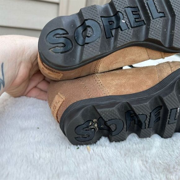 Sorel Girls' Wedge Boots Size 1 Brown Waterproof Suede Lace Up - Picture 8 of 9